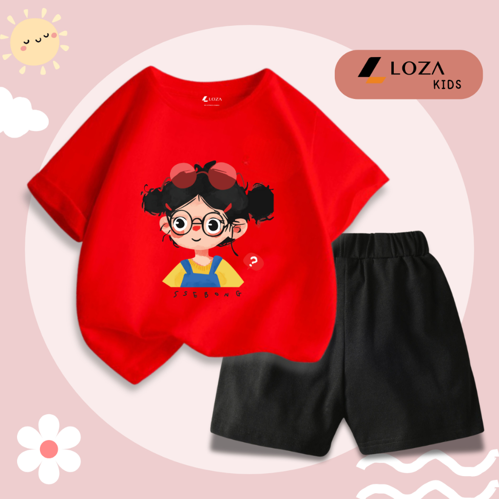 Đồ bộ bé gái in hình 'Bé gái đeo kính' -  Loza Kids SB358_thumbnail_7