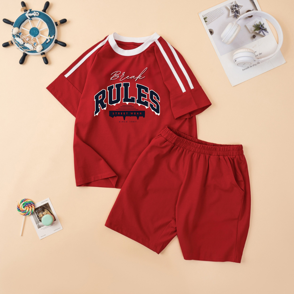 Set bộ bé trai, bé gái phối viền hình RULES - Loza Kids BF614_thumbnail_3