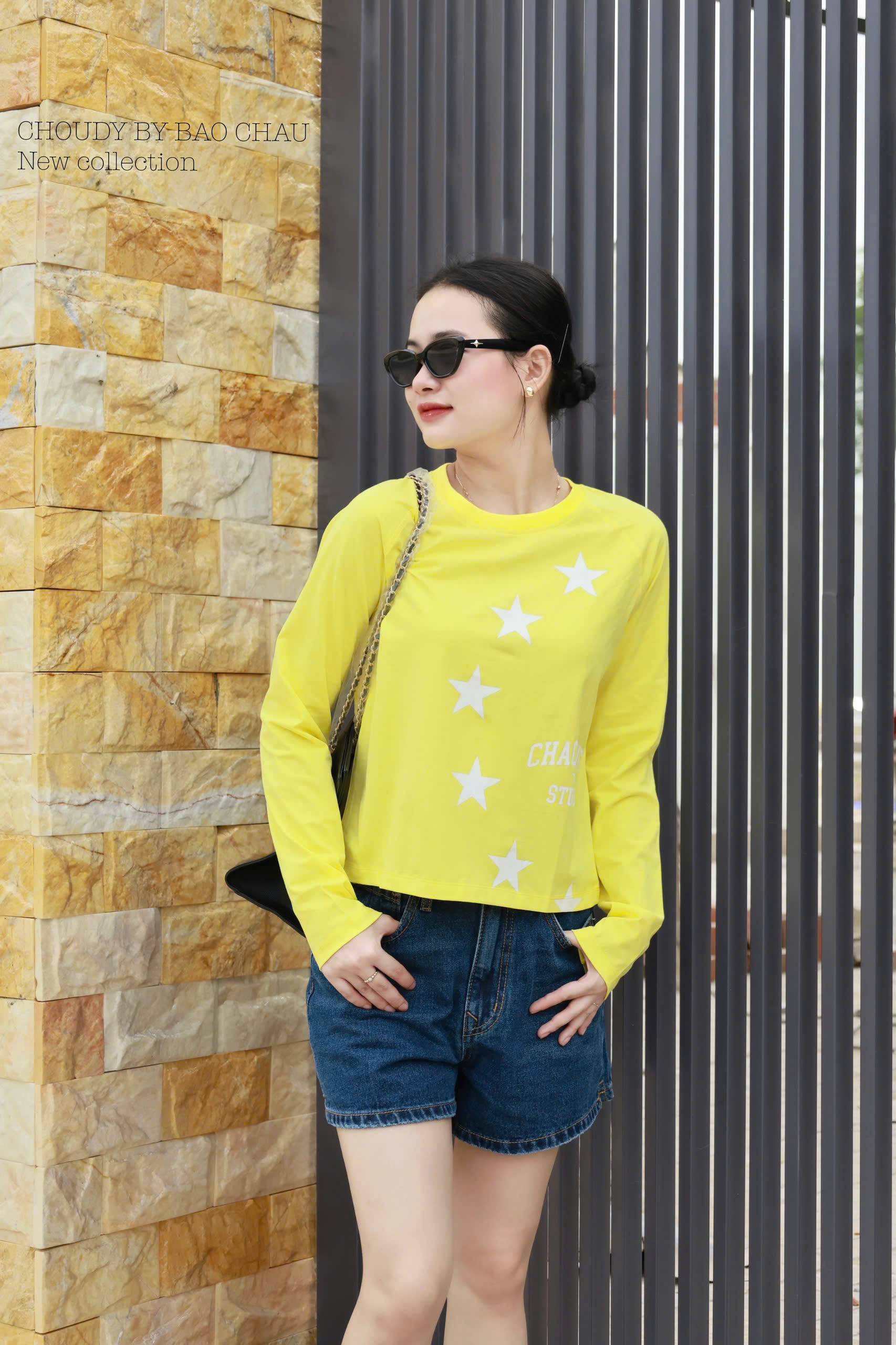 SALE U566 ÁO THUN TAY DÀI VÀNG