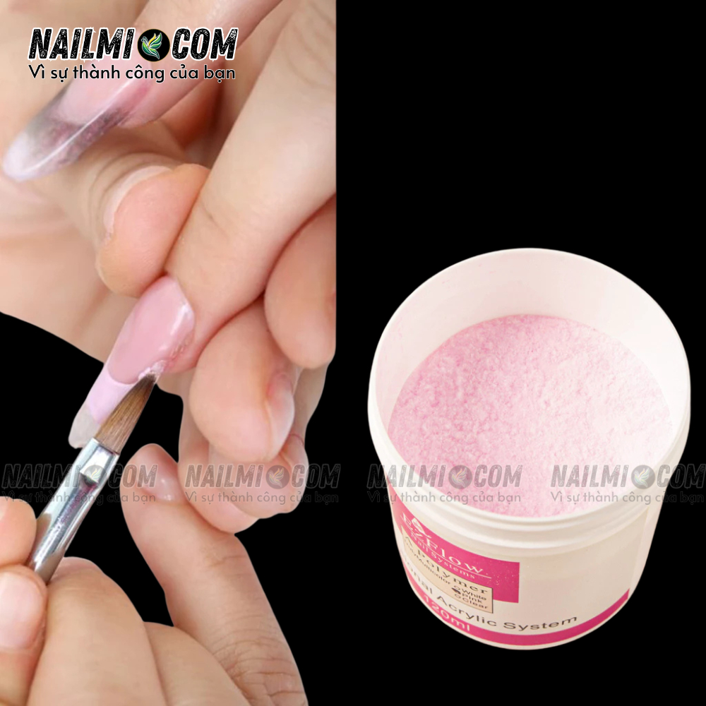 Bột đắp móng Ezflow 120ml chính hãng rất mịn và dẻo ( Pink)