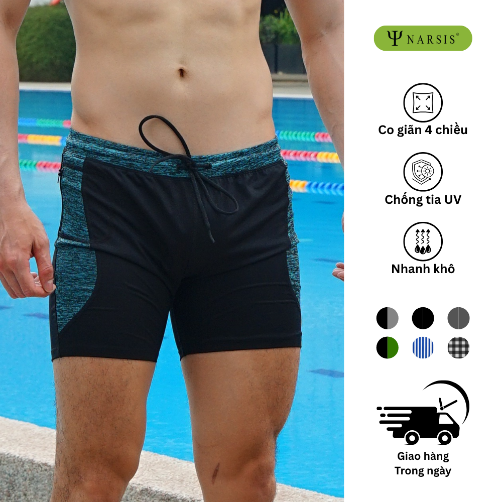 Quần bơi boxer nam Narsis Q24008 chất liệu co giãn, dễ chịu, sử dụng linh hoạt.