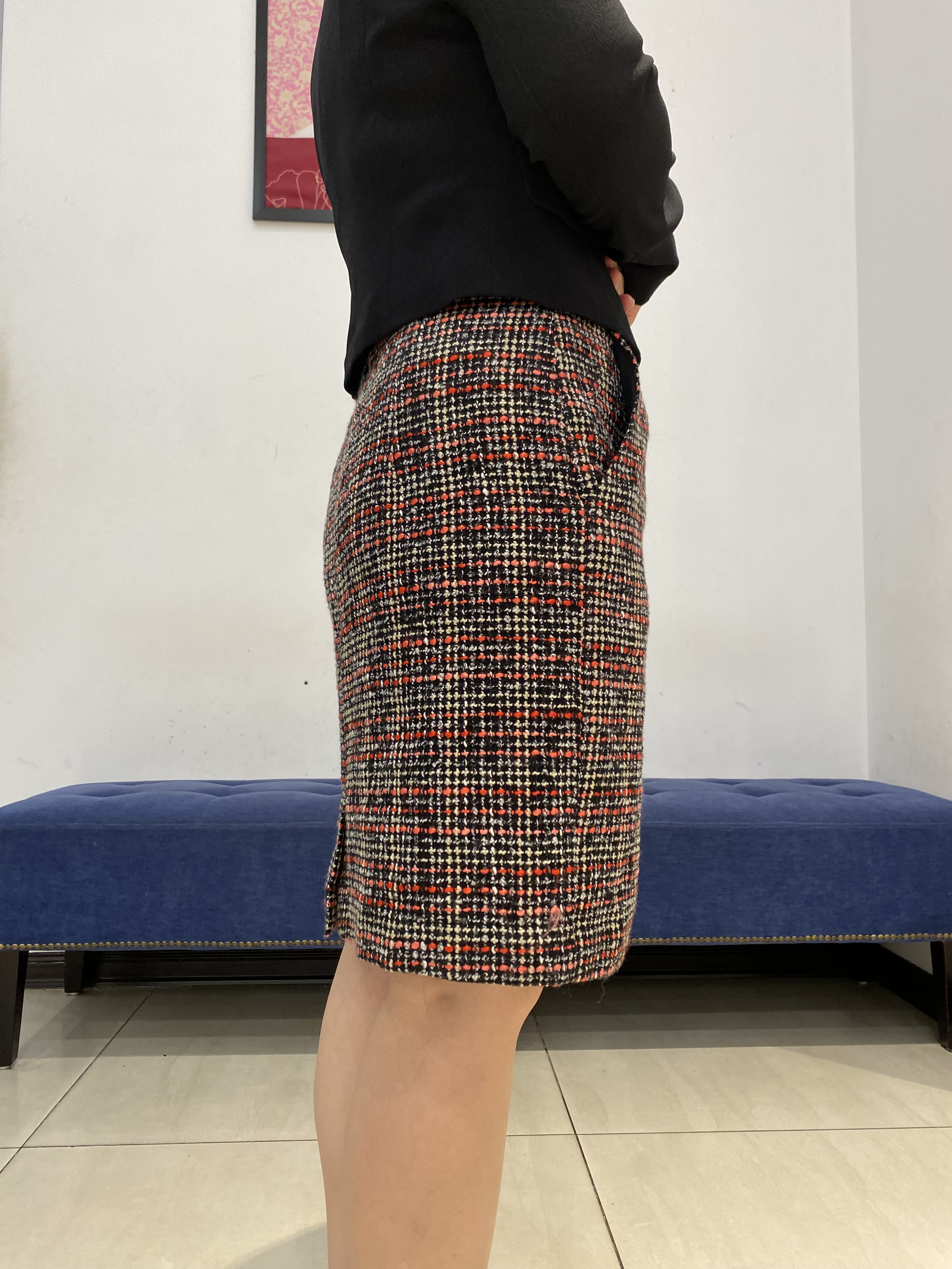 Chân váy Juyp ngắn vải Tweed