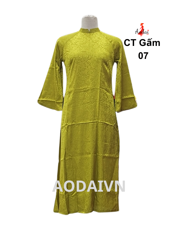 Cách tân Gấm 07 màu cốm tươi mới cổ cao 2cm tay lỡ dáng suông