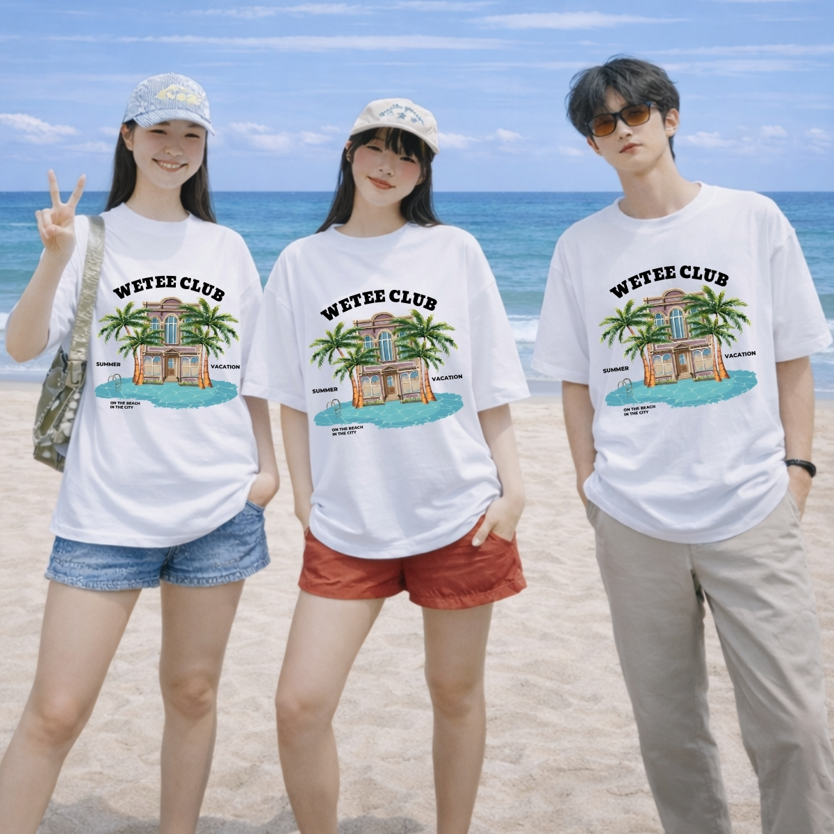 Áo thun unisex UX30 BST CÂY DỪA đi biển mùa hè dáng oversized Local brand WETEE - T050