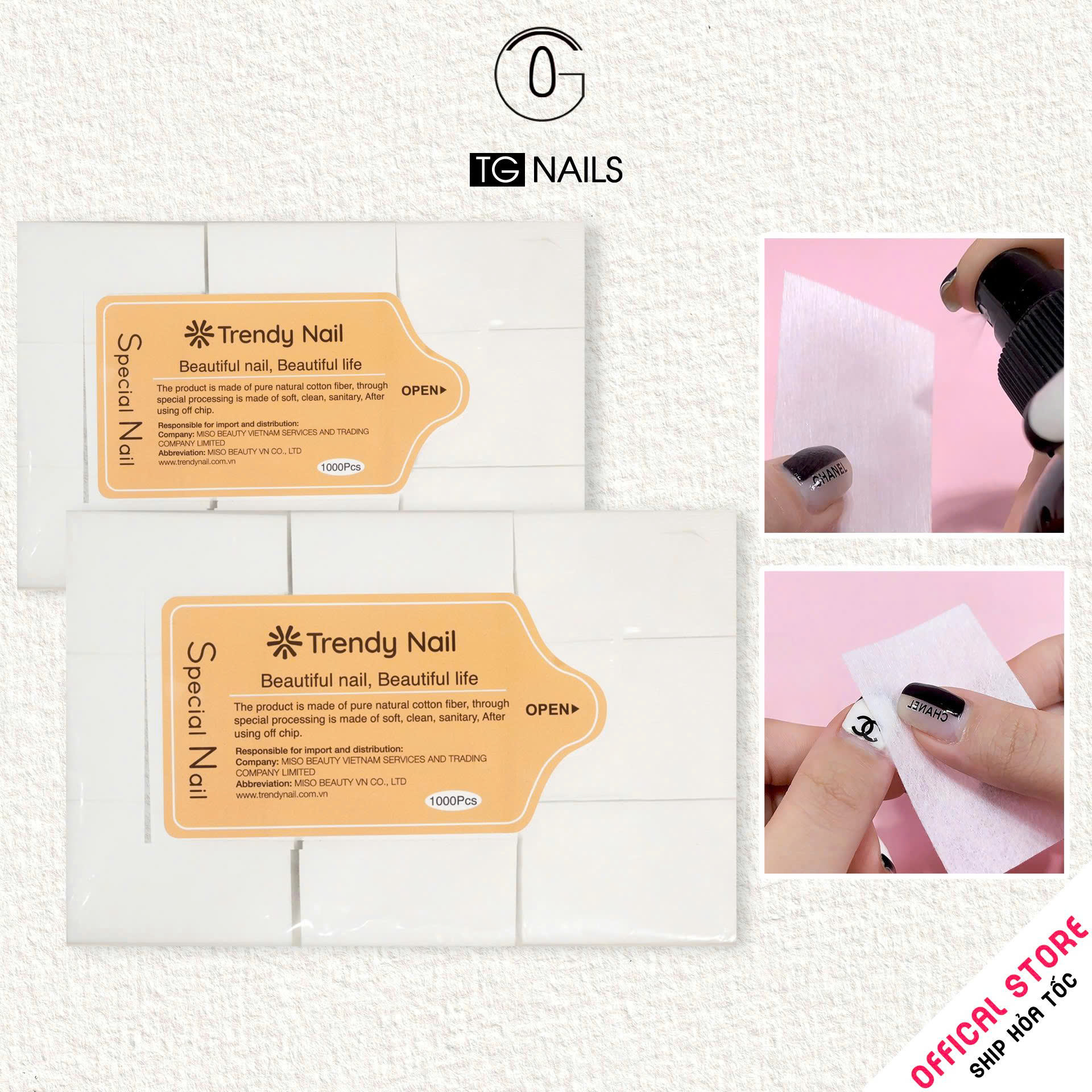 Bông lau móng tay Hiệu Trendy Nail.