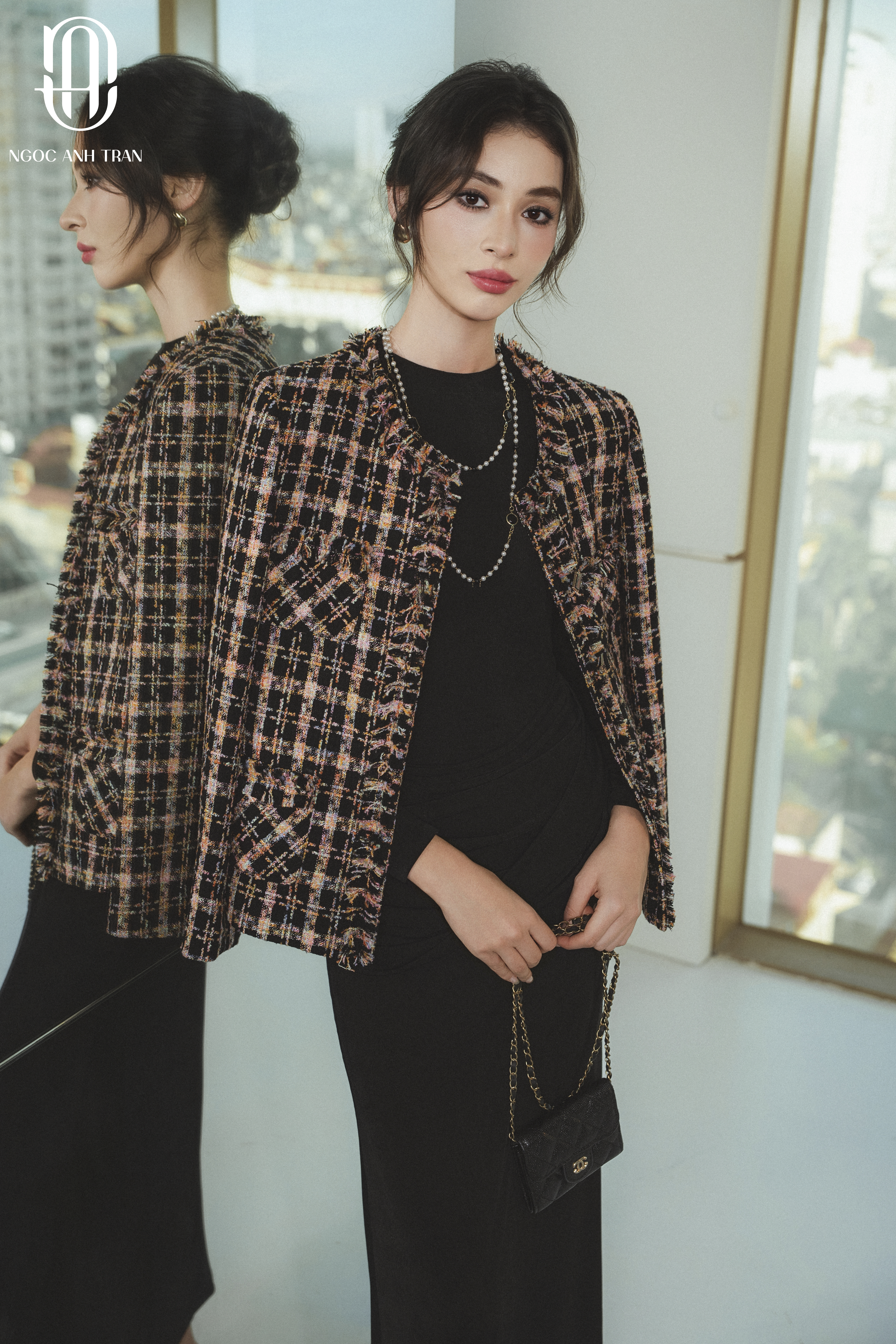 A219 - Áo dạ dài tay kẻ sọc caro đen_thumbnail_2