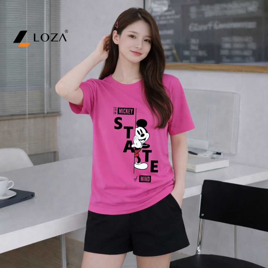 [[Form rộng] Bộ đồ nữ Loza dáng rộng hình Mickey - Loza TB35-BP631_thumbnail_0