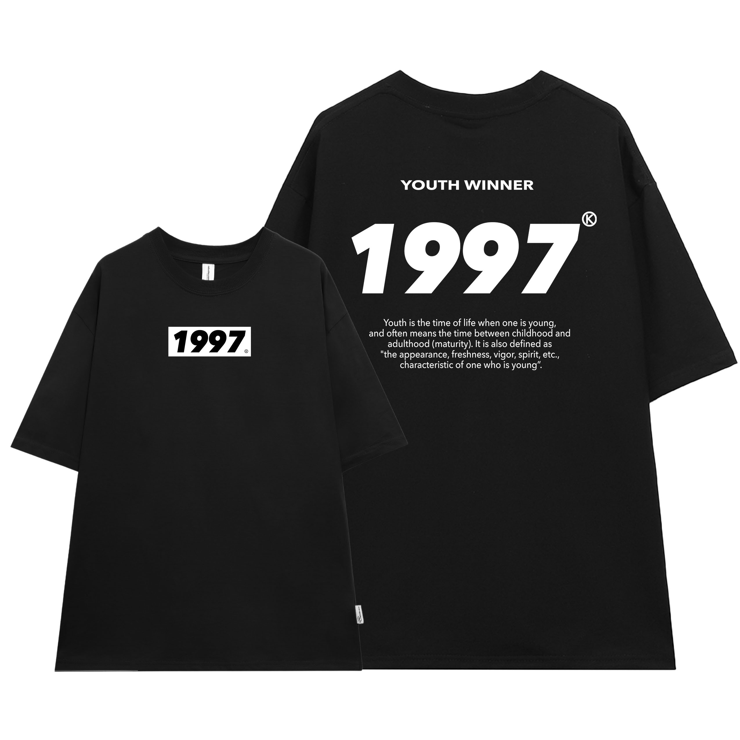 Áo thun unisex form rộng chất vải cotton dành cho nam nữ Miucho AT284 in năm sinh 199x_thumbnail_12