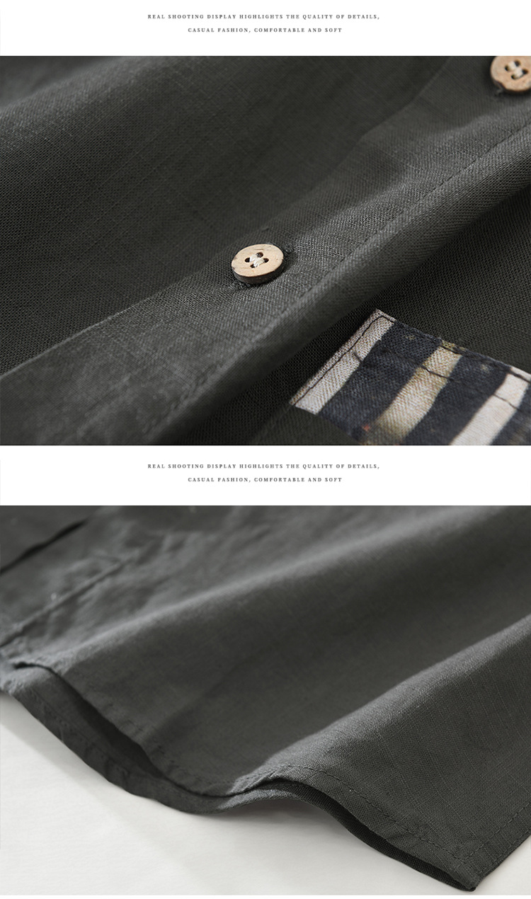 Áo Sơ Mi Nam Ngắn Tay Lyocell Phối Màu Phong Cách Nhật Bản – Form Rộng Nghệ Thuật Thời Trang