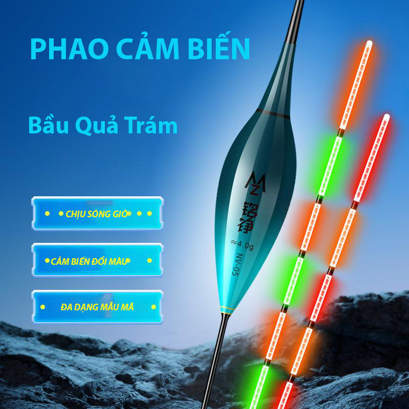 Phao Điện Nano Cảm Biến Junzhijian Bầu Quả Trám Chuyên Trắm Cỏ ,Mè