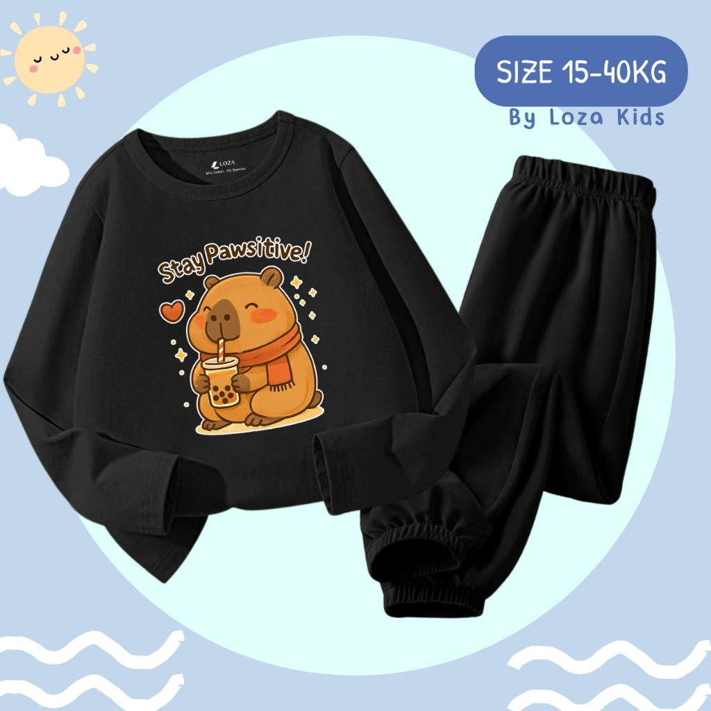 Bộ Thu - Đông bé trai in hình CAPYBARA  - Loza Kids BW452_thumbnail_2