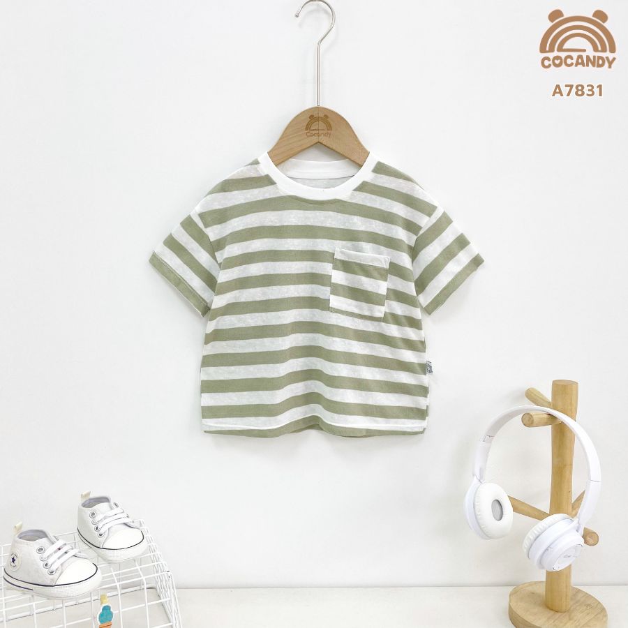 Áo cộc kẻ XANH RÊU phối túi ngực_thumbnail_1