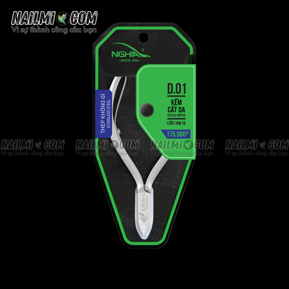 Kềm cắt da Kềm Nghĩa thép không gỉ D.01 Thép không gỉ (Inox), an toàn cho người dùng