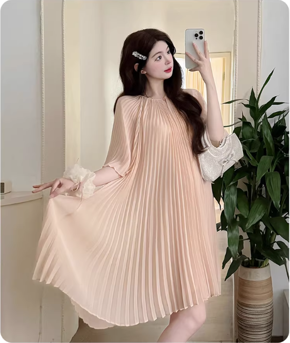 Váy Xếp Ly Dáng Rộng Thanh Lịch Hàn Quốc