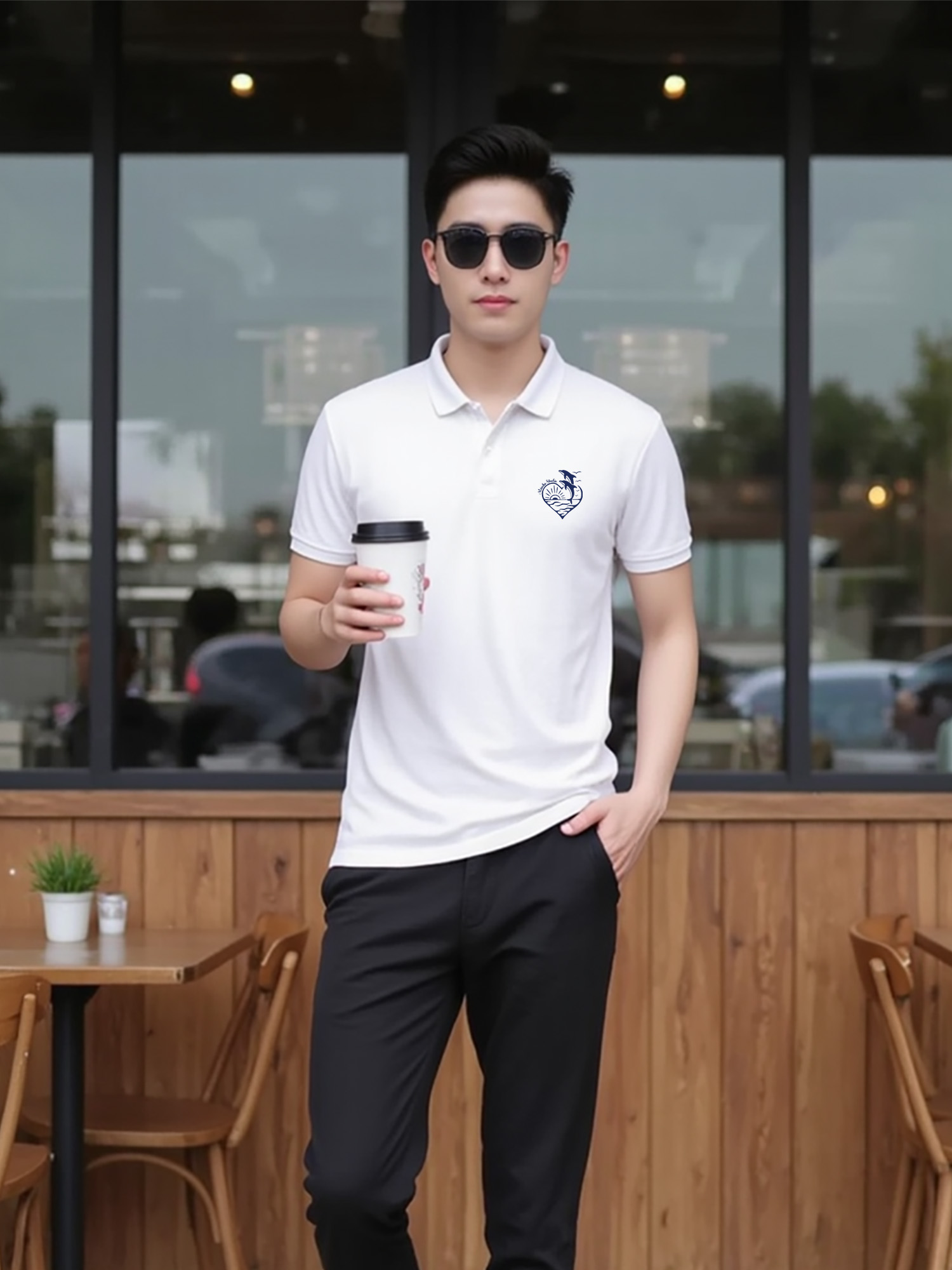 Áo polo nam cao cấp form vừa 2060 Miucho Iconic cổ trụ vải cá sấu polyester thoáng mát in artwork_thumbnail_2
