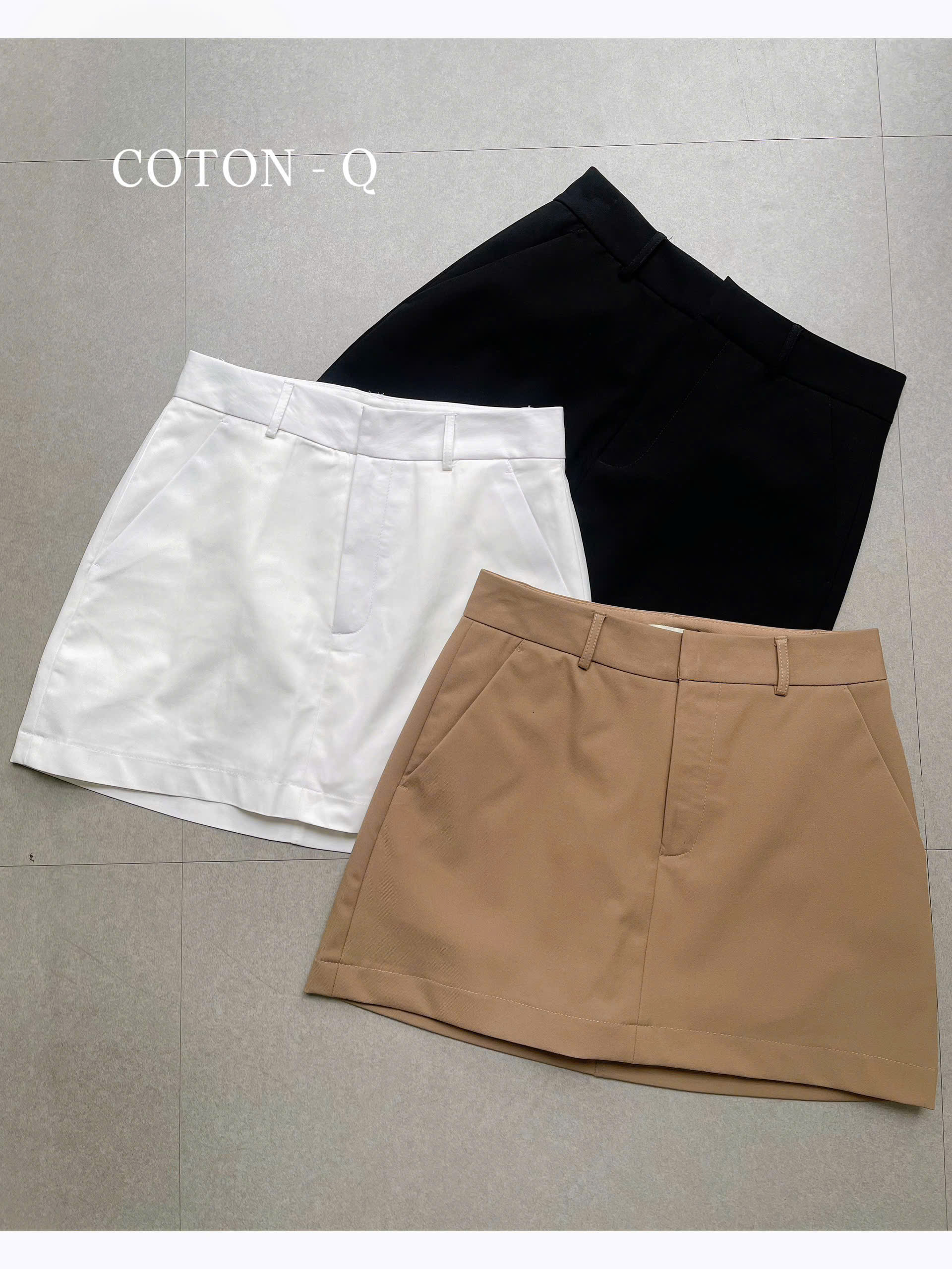 HS104 Chân váy kaki 3M ( ĐEN ) - có quần trong