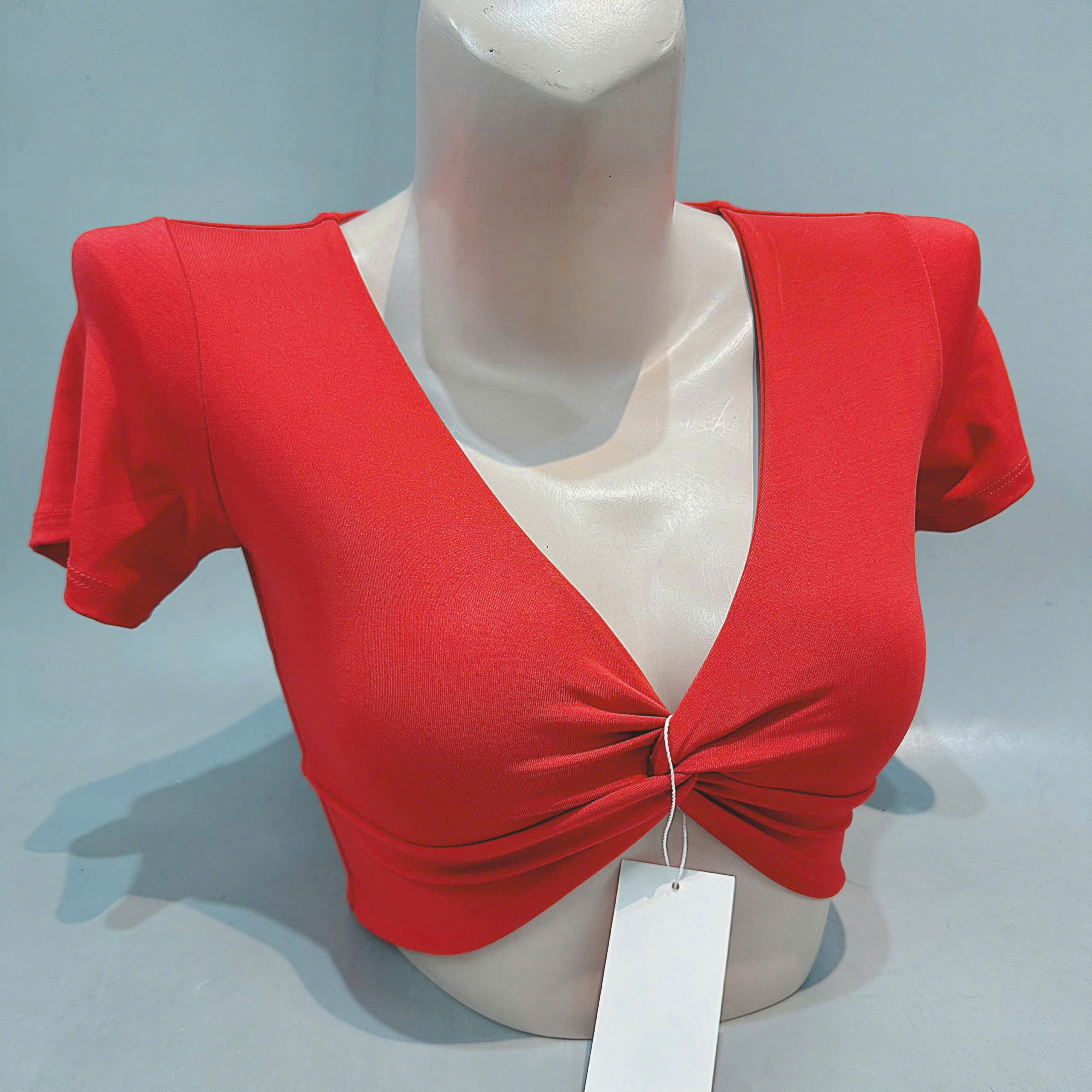 Áo Croptop Thể Thao Tay Ngắn Xoắn Nơ_thumbnail_8