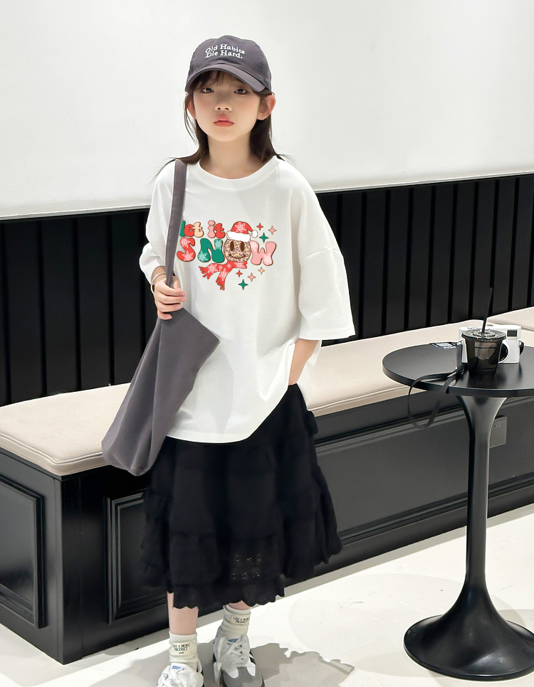 Áo thun bé gái giáng sinh noel from rộng chất vải cotton thoáng mát AED1712 Miucho Kid in graphic_thumbnail_4