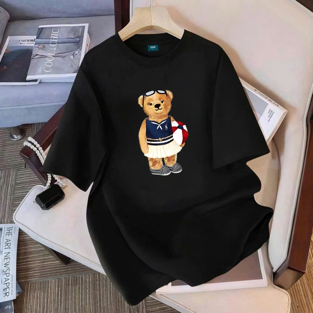 Áo thun unisex UX30-1174 gấu nâu ôm bóng dáng oversized local brand WETEE_thumbnail_2