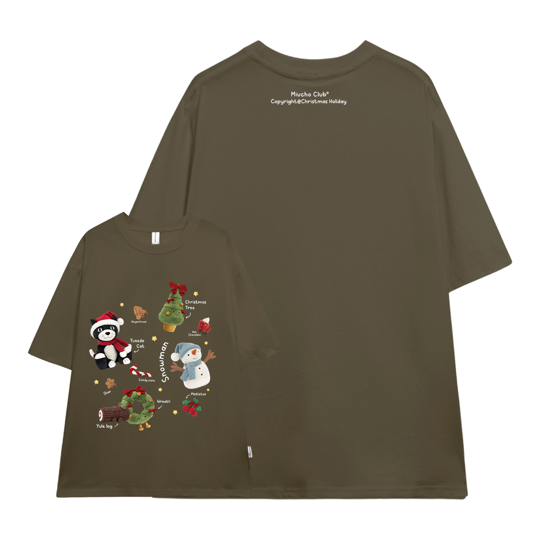 Áo thun nữ giáng sinh noel form rộng chất vải cotton 4 chiều thoáng mát ATD1715 Miucho in mix_thumbnail_7