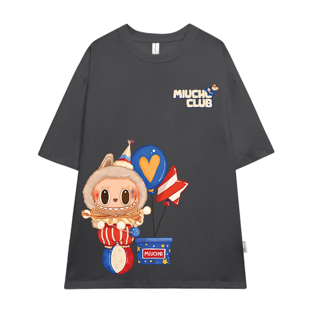 Áo phông labubu form rộng nhiều màu ATD1449 Miucho vải cotton cổ tròn in mix_thumbnail_17