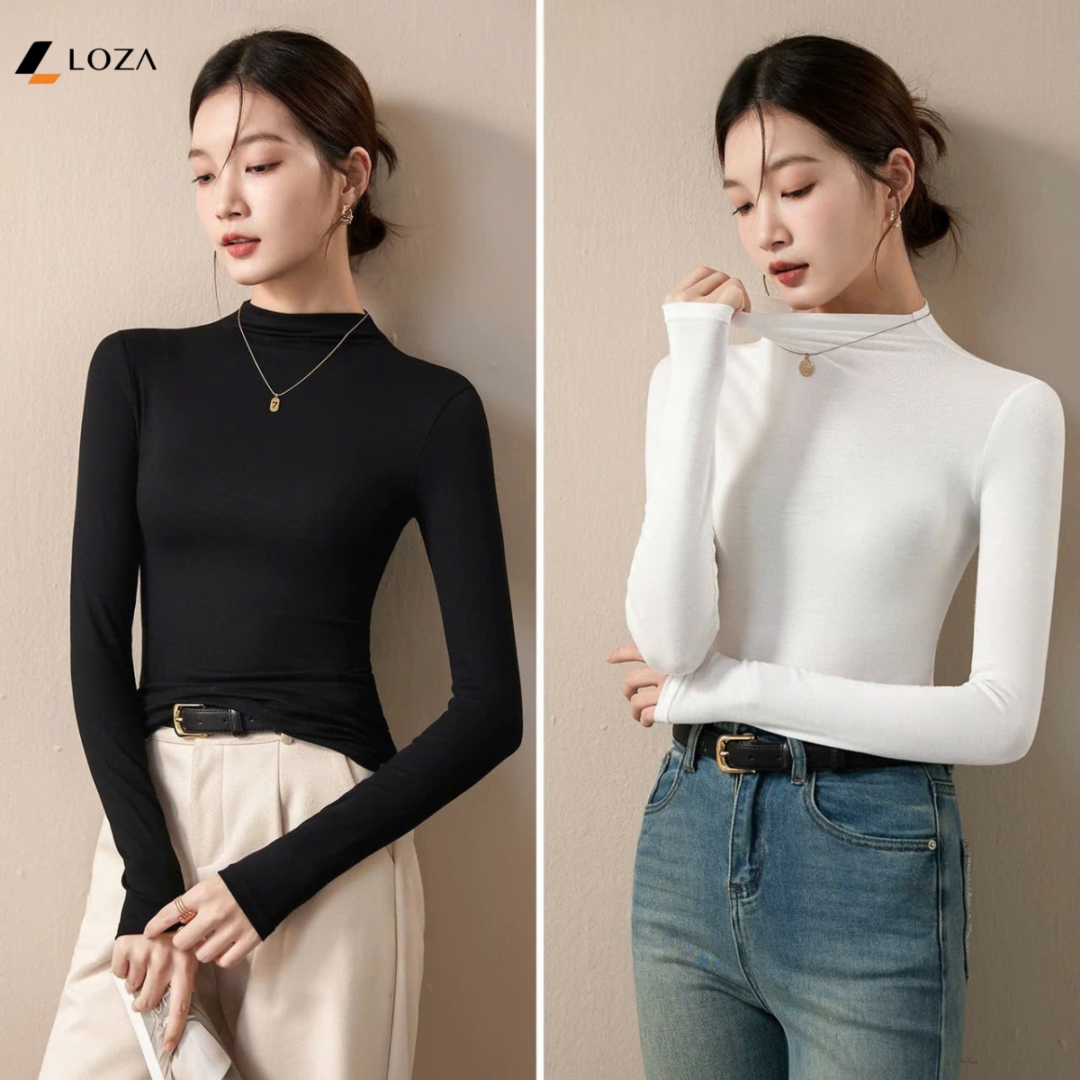 Áo giữ nhiệt nữ cổ cao 3p -  LOZA LT105229