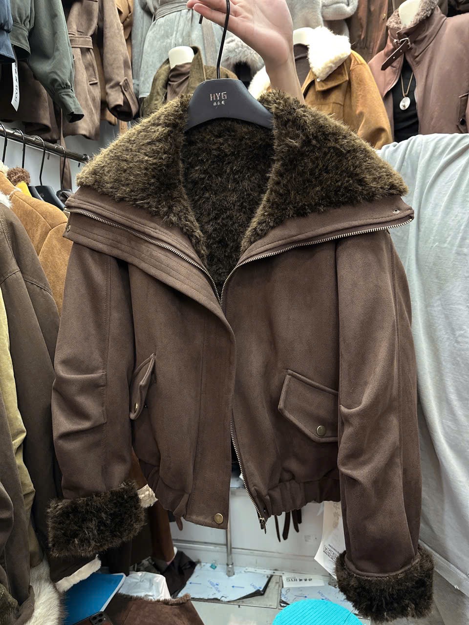 Áo khoác da lộn trần lông - K57_thumbnail_2