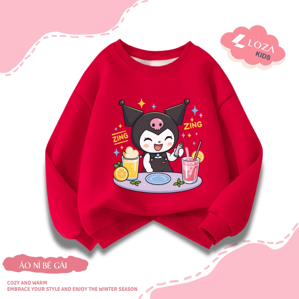 Áo nỉ sweater bé gái in hình Kuromi - Loza Kids IN3438_thumbnail_2