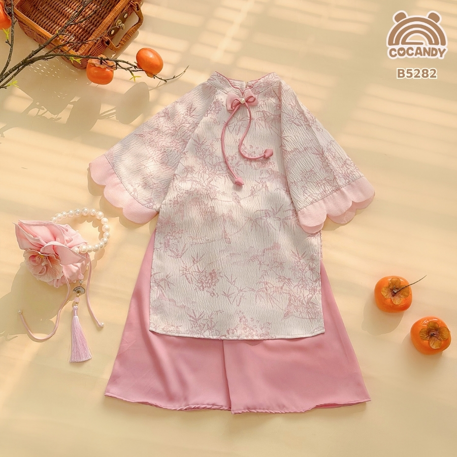 Bộ áo dài HỒNG Tiểu Trúc