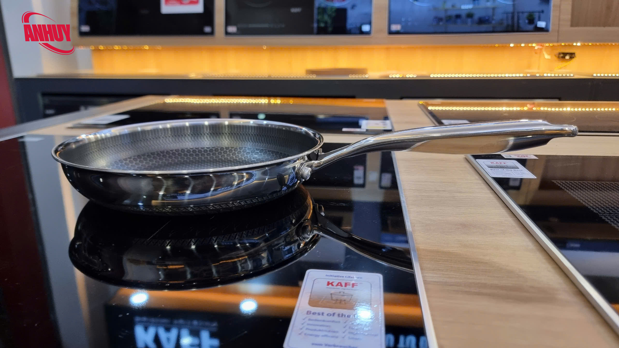 Chảo tổ ong chống dính 245IOHC  dạng tay cầm đáy liền 3 lớp Inox Sus304 vân chống trượt_thumbnail_5