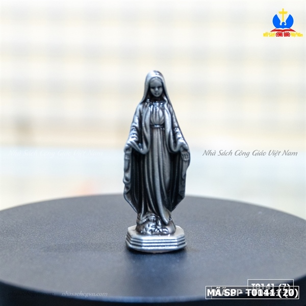 Tượng Đức Mẹ ban ơn mini (màu bạc) 2.5cm x 6cm ✔