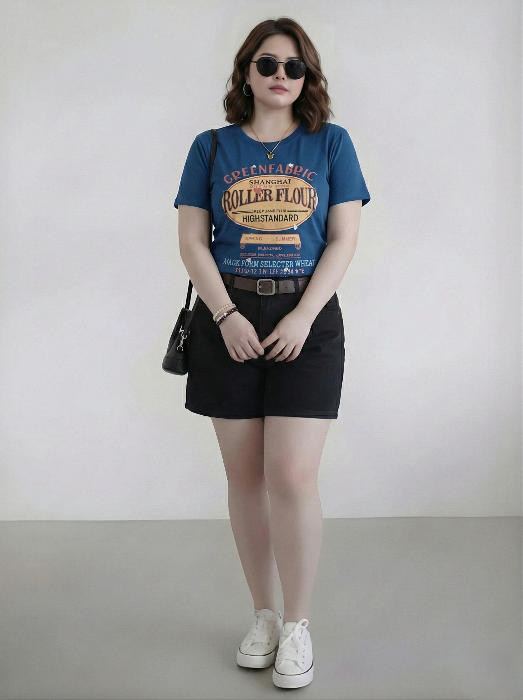 Quần short lửng thêu nơ kaki jean bigsize QSJ049 dành cho nàng béo mập từ 55-90kg