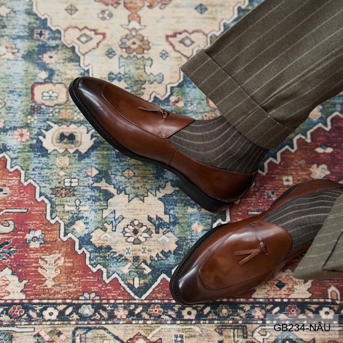 GB234 - Giày Nam Lười Da Bò Thời Trang Hàn Quốc Đế Cao Su Thoáng Khí_thumbnail_11