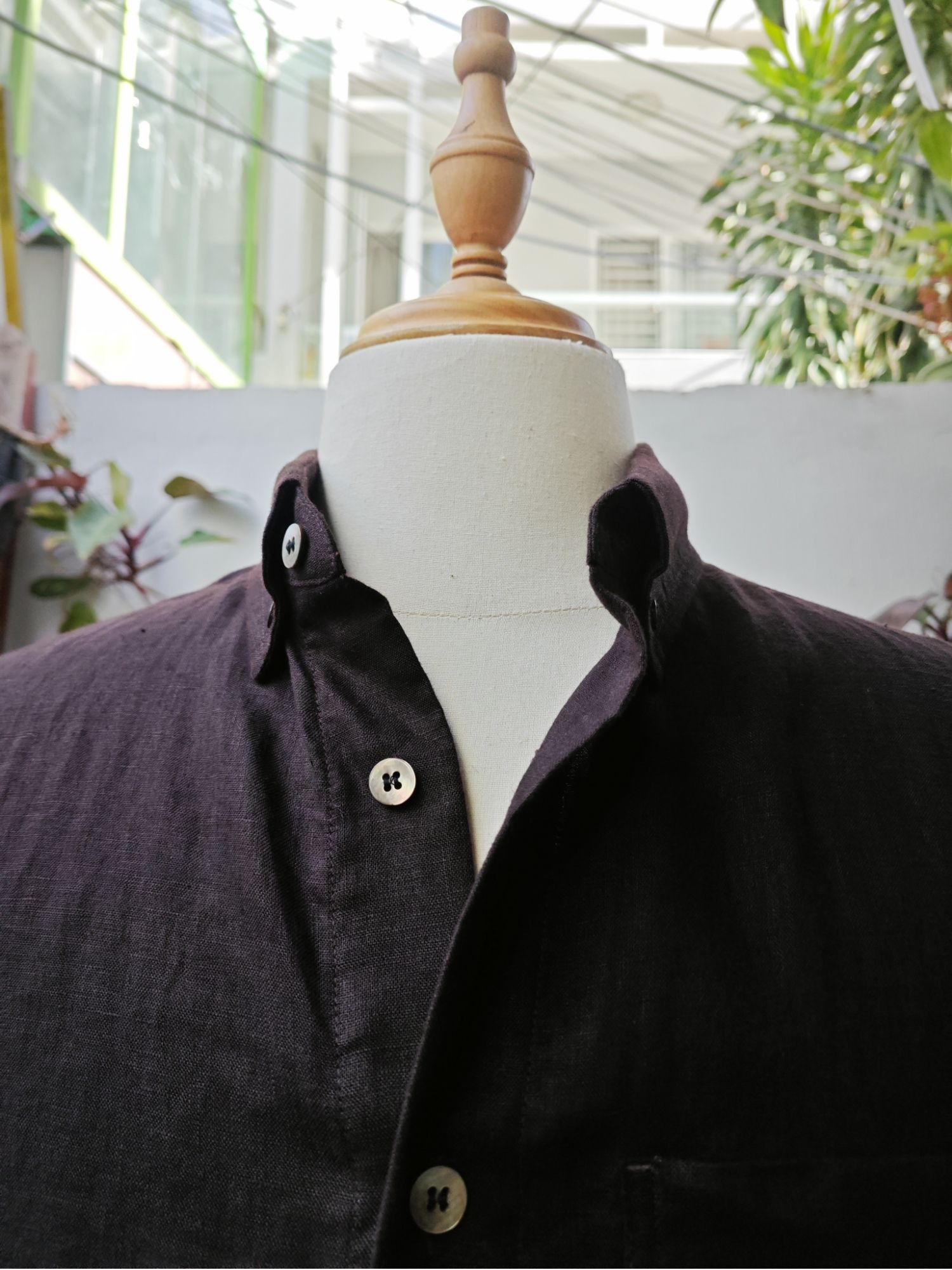 Sơ mi 100% linen tay ngắn cổ kiểu Đức_thumbnail_2