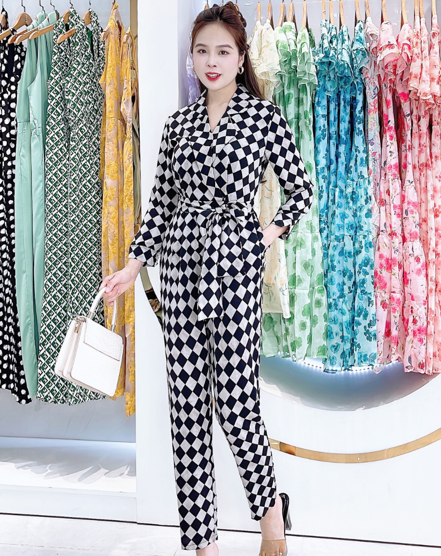 Jumpsuit kiểu Vest họa tiết tay lỡ Phong cách_thumbnail_1