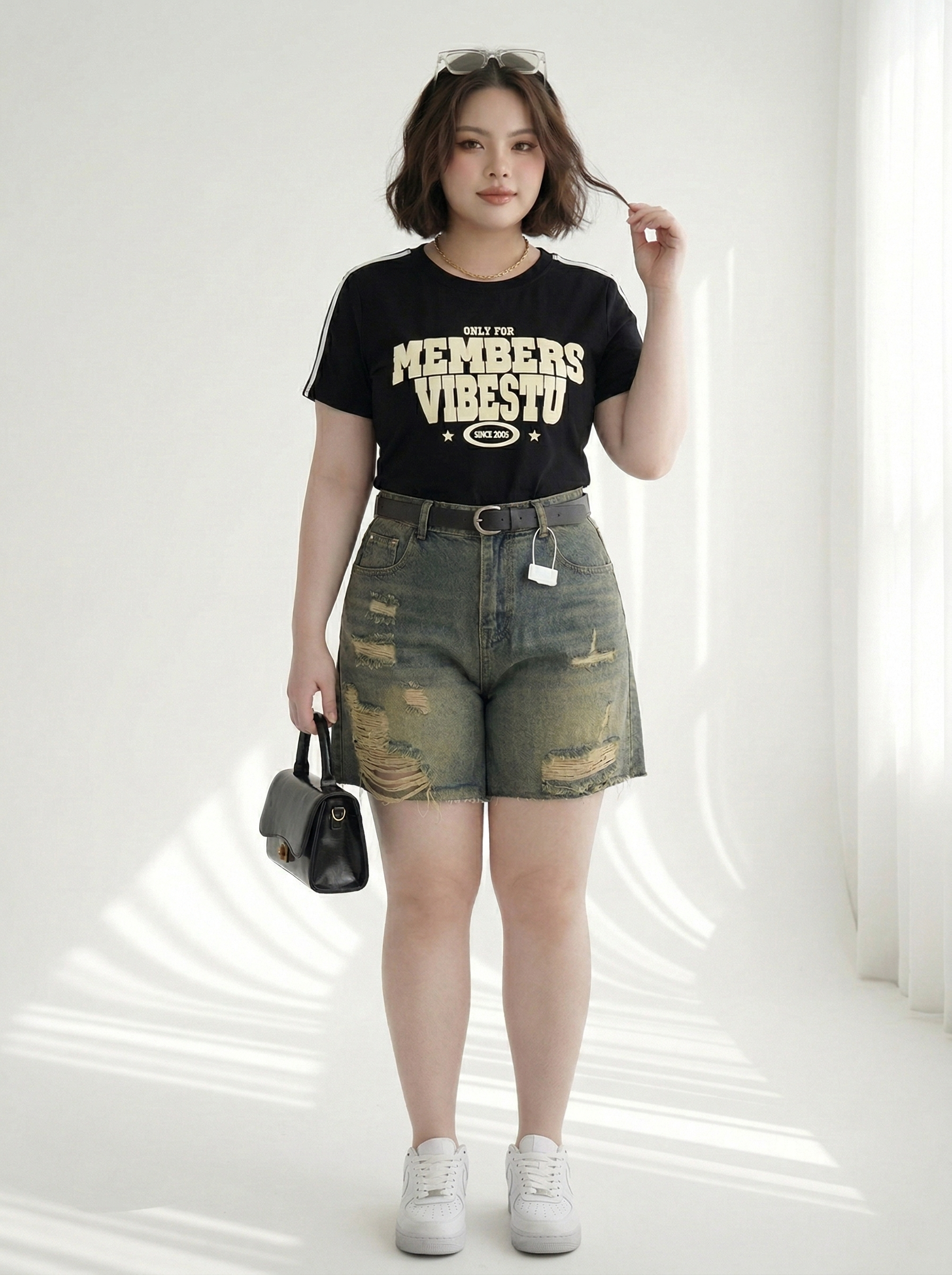 Quần jean ngố rách kiểu bigsize QSJ4012 dành cho nàng béo mập từ 55-90kg