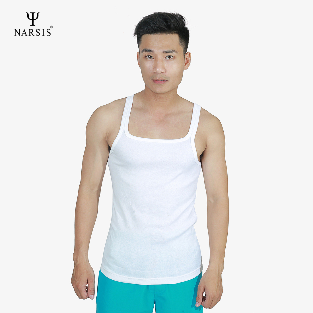 ÁO NAM NARSIS  MÀU TRẮNG D4051 NARSIS CHẤT LIỆU THOÁNG MÁT, DỄ CHỊU, THOẢI MÁI CẢ NGÀY, DỄ VẬN ĐỘNG