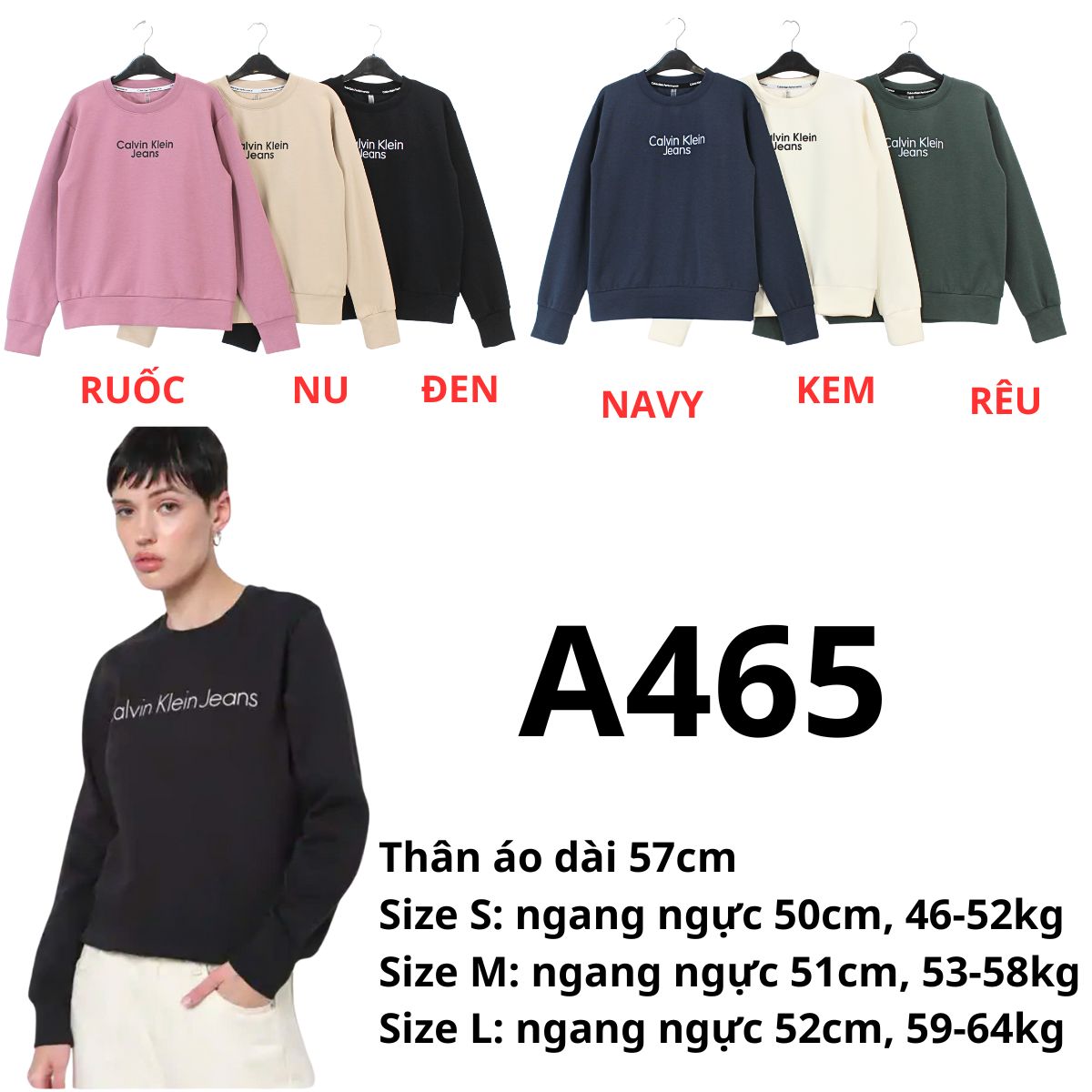 A465  Áo Sweater Ci- kây