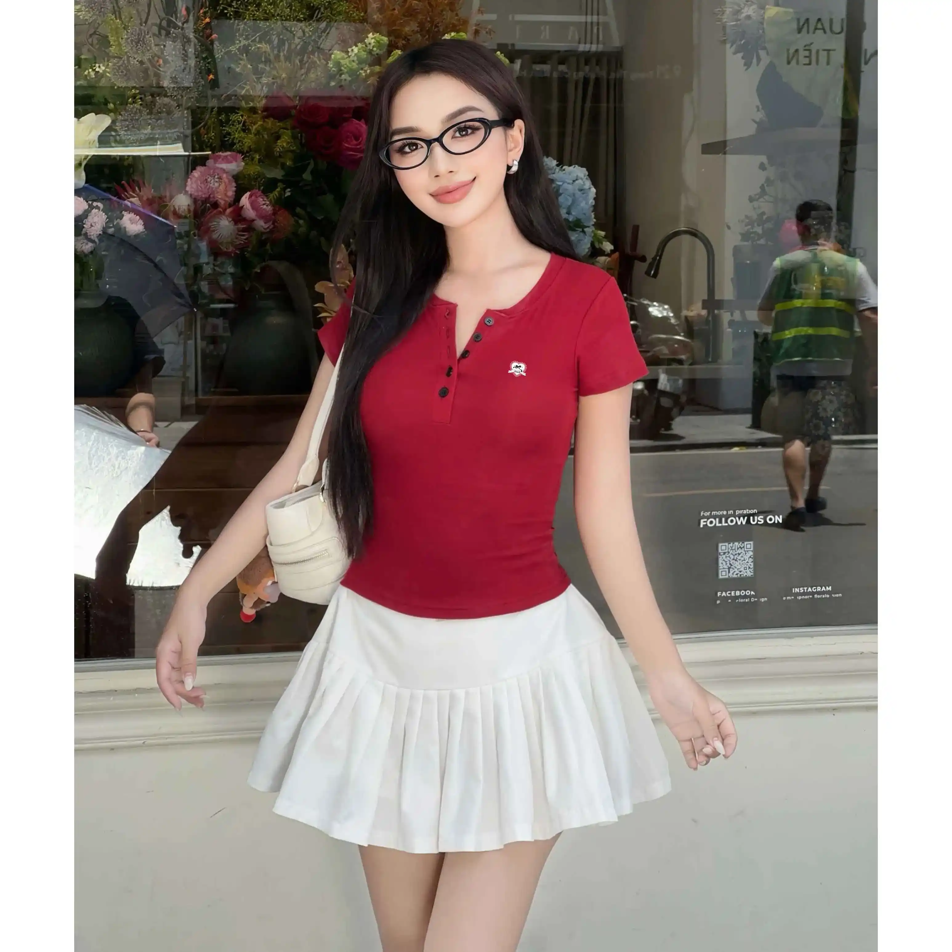 Áo thun ôm body cổ nút Miucho vải visco mềm mại thoáng mát chuẩn form in artwork 2709_thumbnail_2