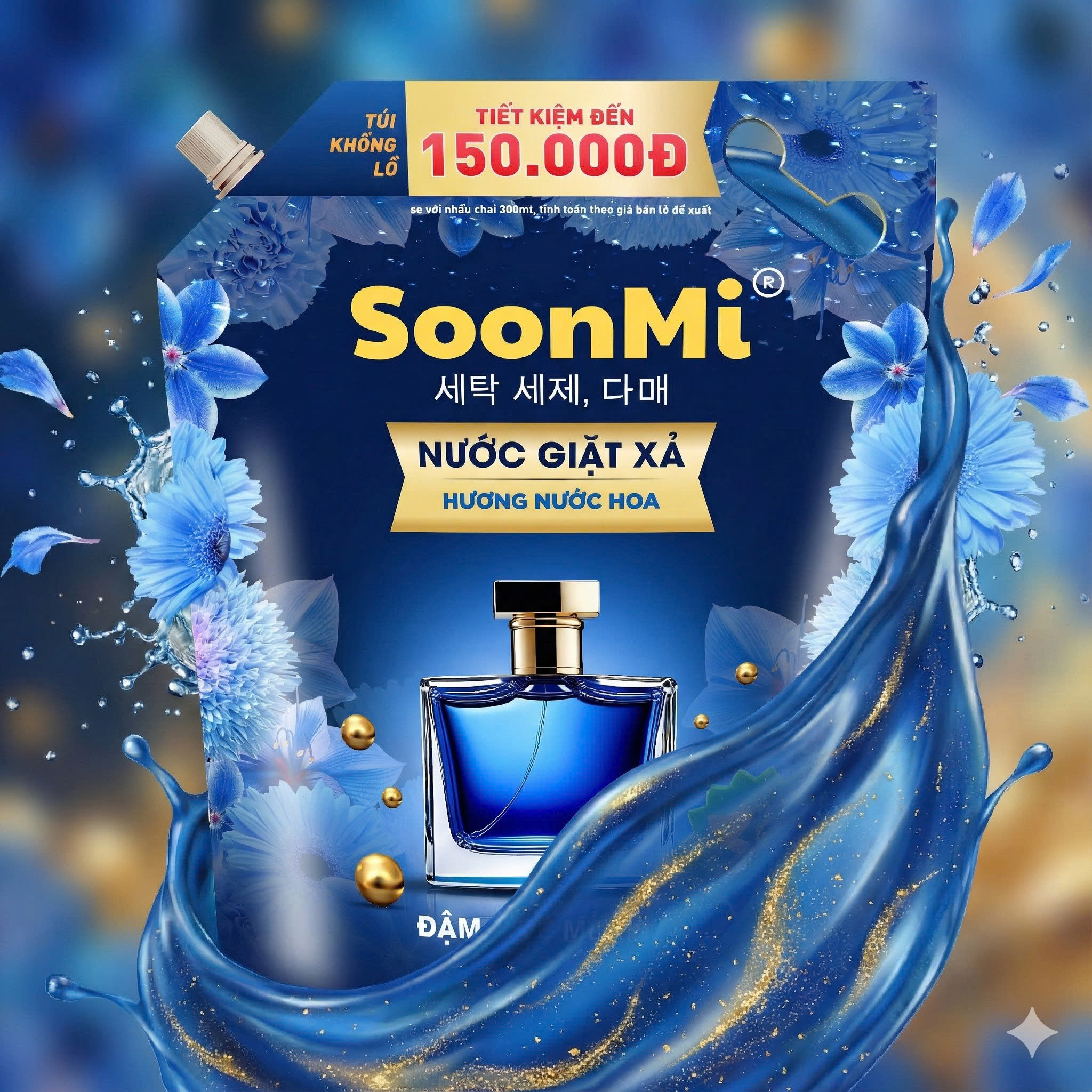 1 Thùng 3 túi Nước Giặt Xả 2 Trong 1 Soonmi 3kg_thumbnail_3