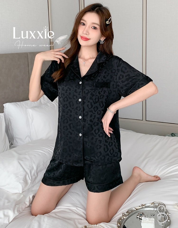 N40C Pijama lụa báo nhiều màu cộc tay quần đùi_thumbnail_3