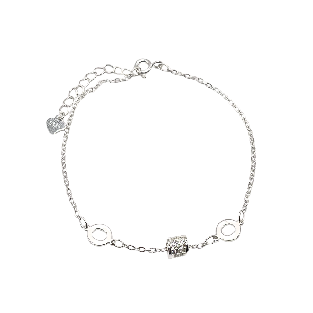 Vòng tay bạc 925 nữ charm trụ đá