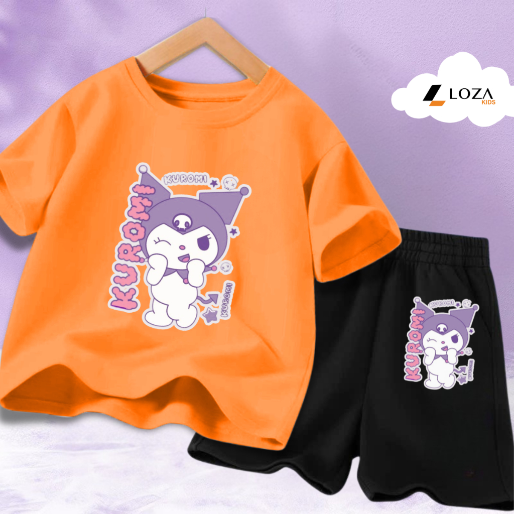 Bộ đồ  bé gái in hình Kuromi chữ dọc -  Loza Kids SB307_thumbnail_6