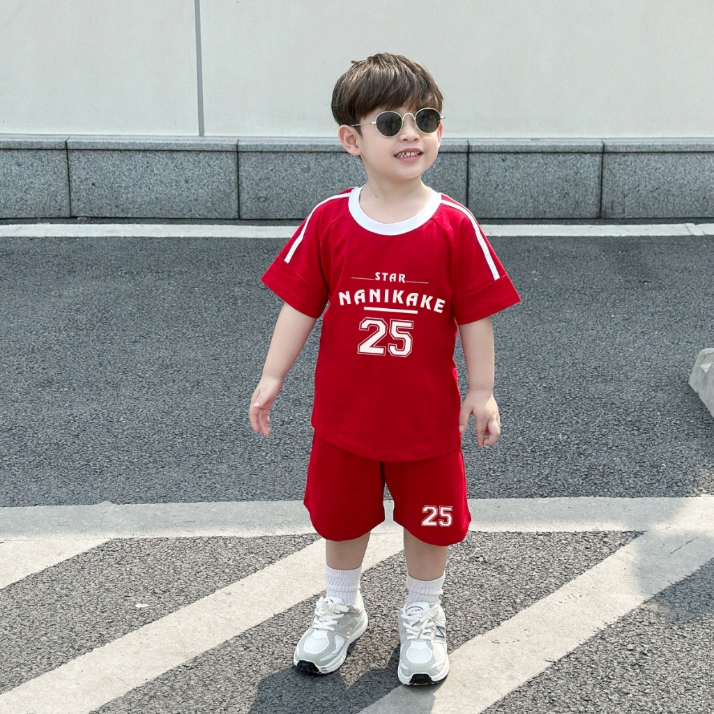 Đồ bộ bé trai phối viền in chữ  'Nanikake 25' - Loza BF421_thumbnail_3