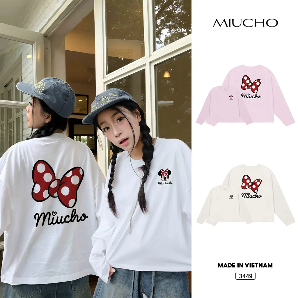 Áo thun boxy tay dài Kitty siêu yêu Miucho 3449