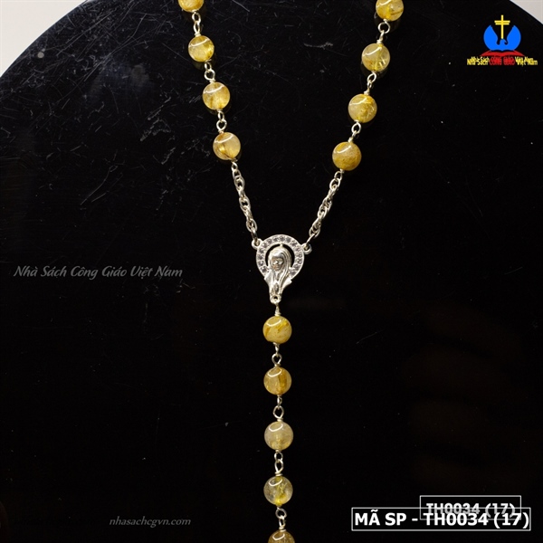 Tràng hạt mân côi 50 đá thạch anh tóc vàng tự nhiên NS475_thumbnail_4