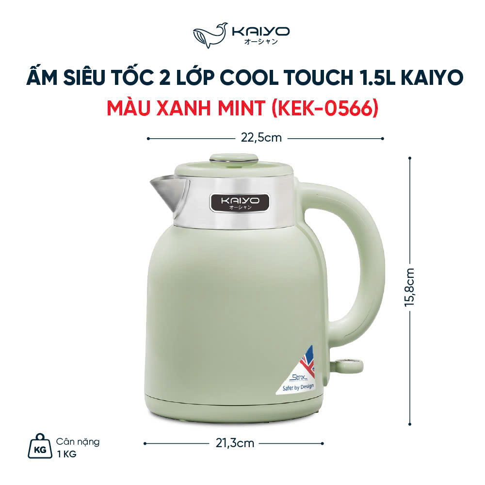 Ấm siêu tốc 2 lớp Cool touch Kaiyo 1.5L_thumbnail_7