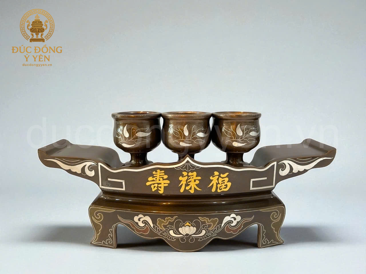 Ngai chén thờ khảm ngũ sắc đúc đồng đỏ _thumbnail_2