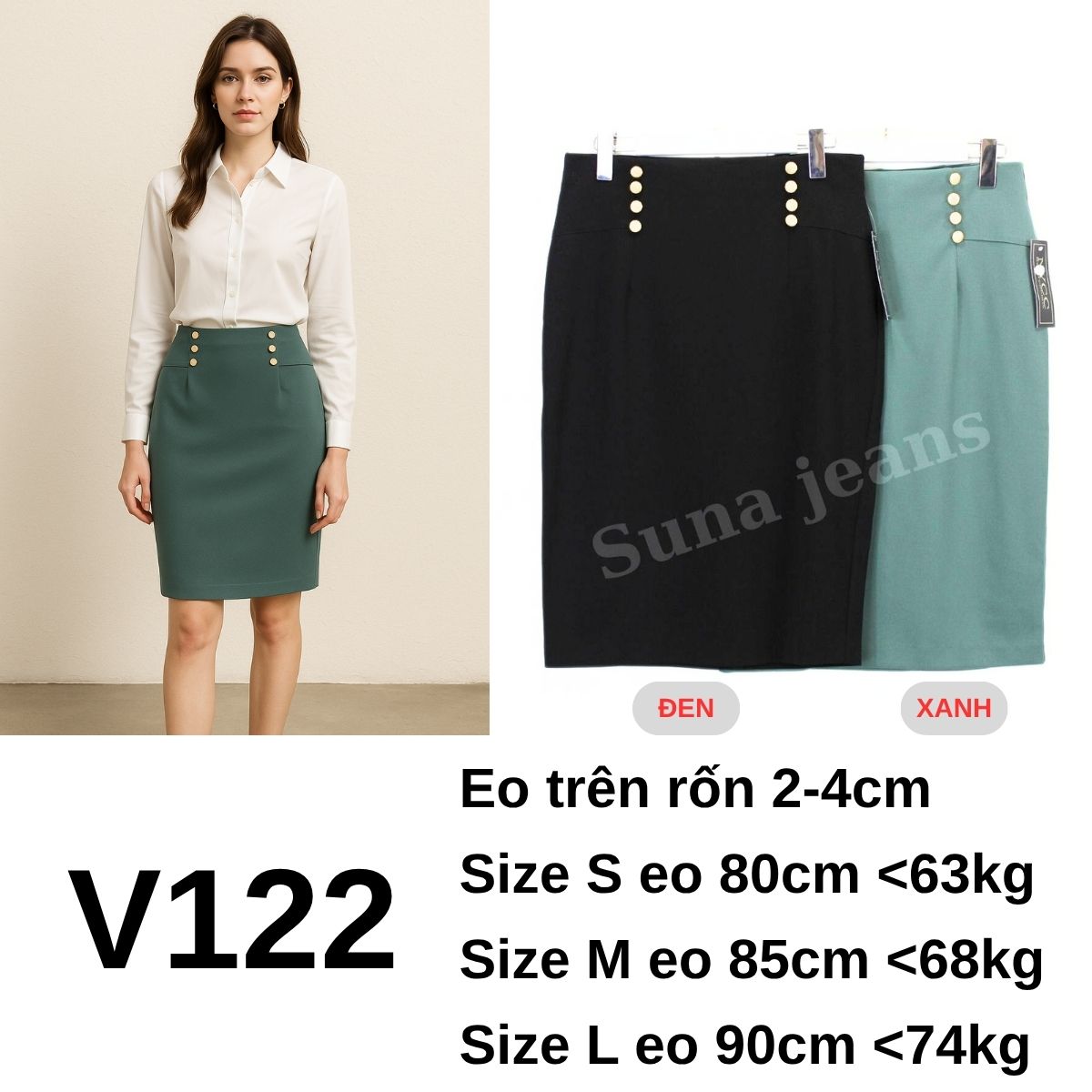 V122- CHÂN VÁY NÚT