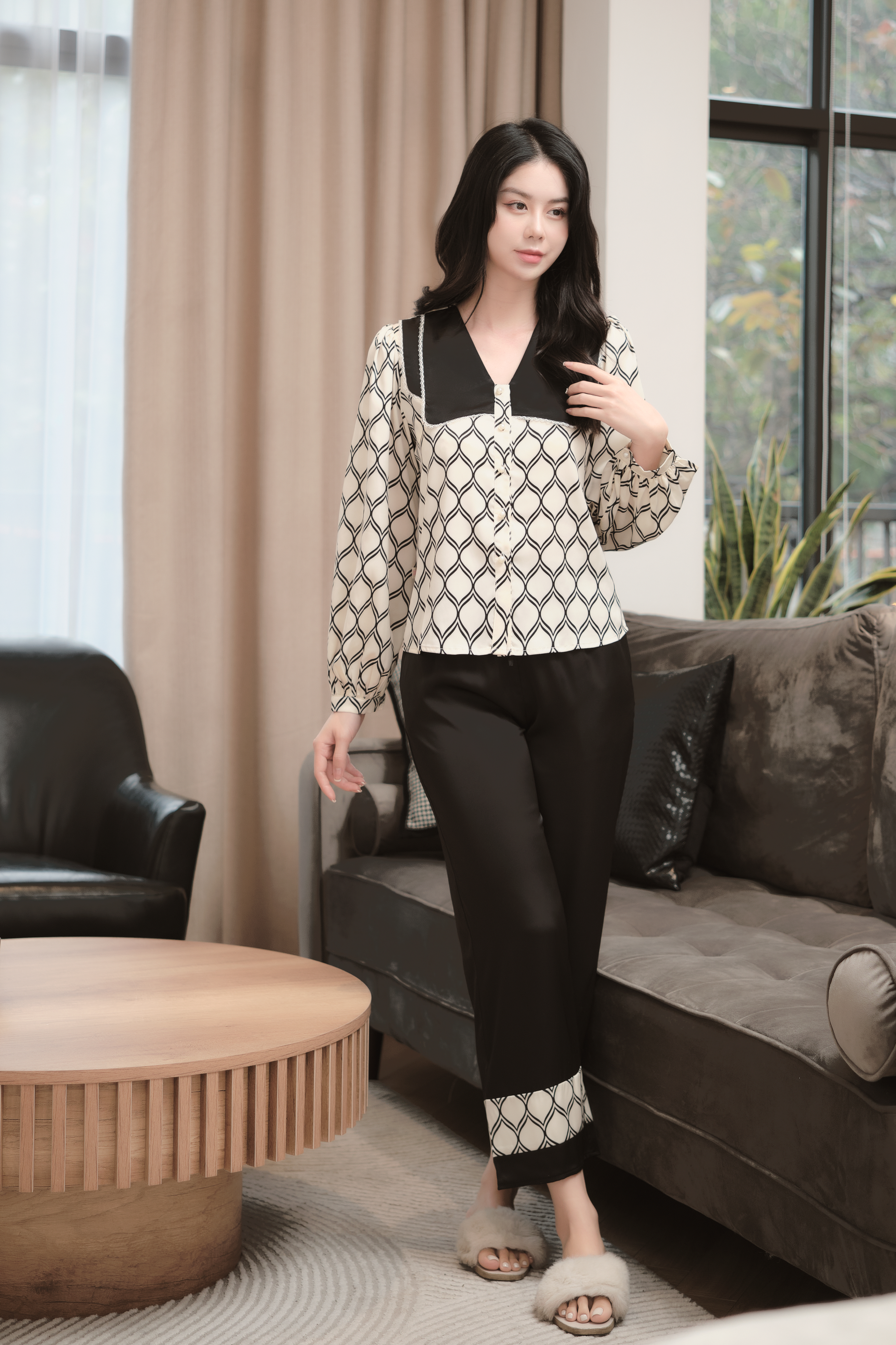 Bộ ngủ áo dài tay, quần dài BN286